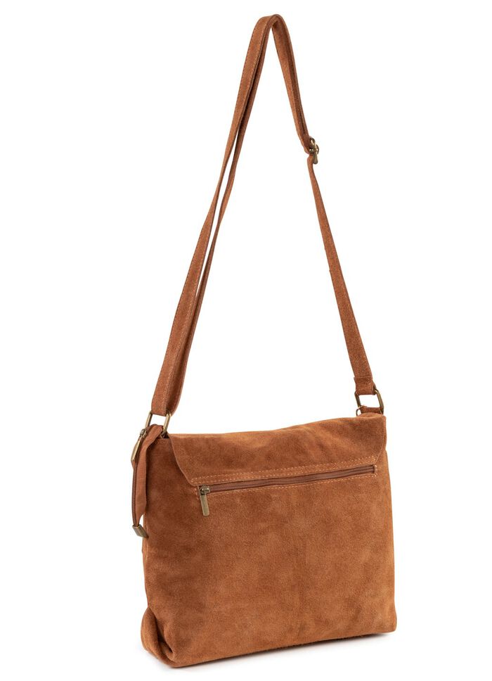 Laurina Tasche mit Magnetverschluss und Zierschleife COGNAC