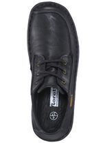 Schn&uuml;rschuh aus Nappaleder mit Knitter-Struktur SCHWARZ