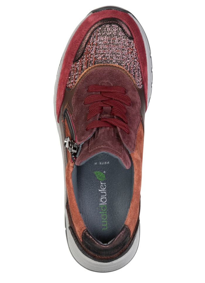 Waldl&auml;ufer, bequeme Damen-Sneaker, Weite H, mit herausnehmbarem Fussbett BORDEAUX-BUNT