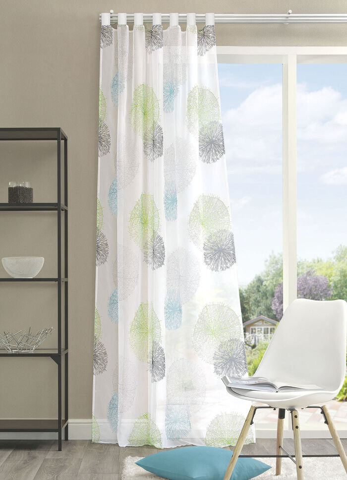 &Uuml;bervorhang mit Schlaufen oder Universalschienenband GR&Uuml;N-PETROL