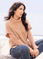 Pullunder in Perlfang mit Zopfmuster CAMEL