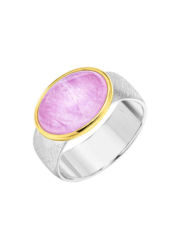 Damenring in Bicolor mit Milky-Kunzit 