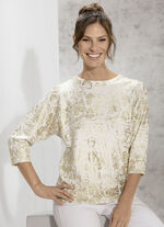 Pullover mit edlem goldfarbenen Druck, 