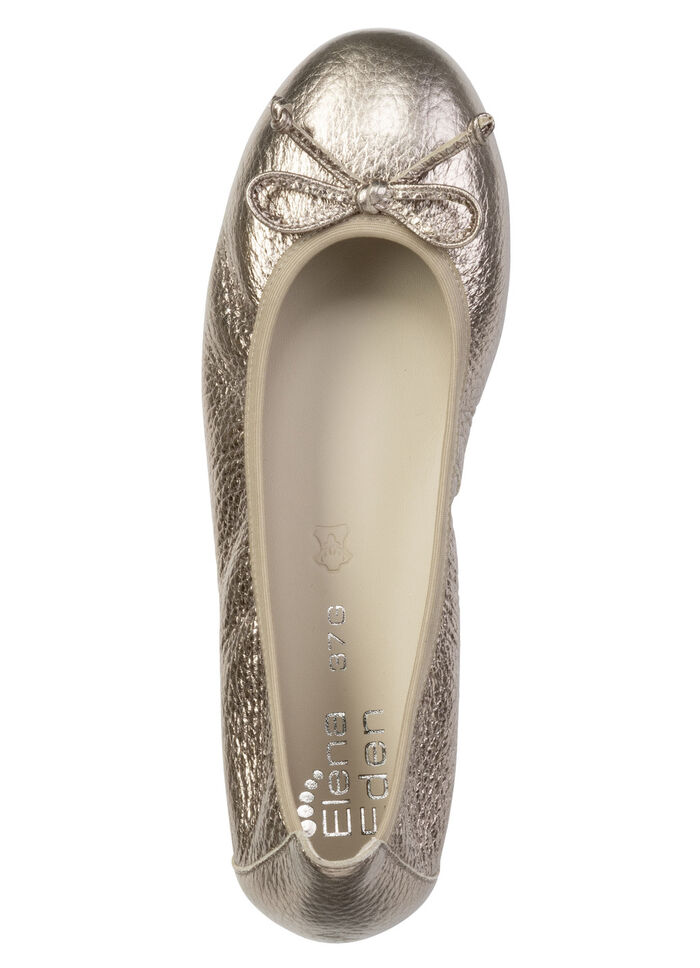 ELENA EDEN, schicke Damen-Ballerinas, Weite G, mit herausnehmbarem Fussbett ANTIKGOLD