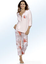 e.Femme Pyjama mit 3/4-langen Ärmeln und 7/8-langer Hose APRICOT-BUNT