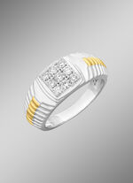 Hochwertiger Herrenring in Bicolor mit Brillanten 