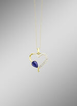 Anhänger in Herzform mit echt Safir 