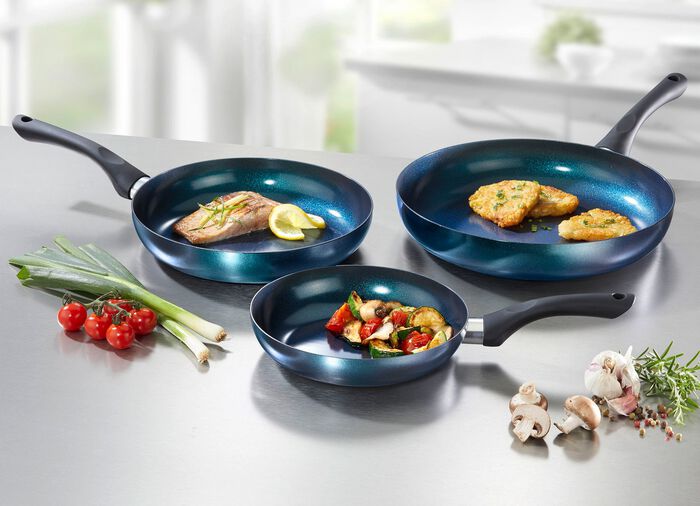 Meteor Pfannen-Set mit megaharter Diamant-Keramik-Antihaft-Premiumbeschichtung 