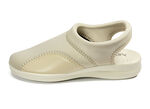 Bequeme Clogs aus Stretchmaterial mit elastischem Einschlupf BEIGE