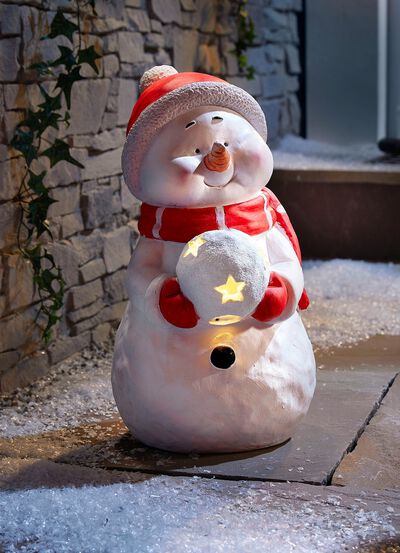 Wetterfester LED-Schneemann mit Timer 