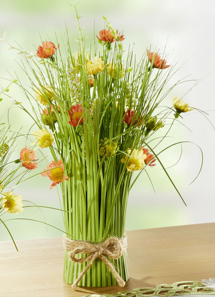 Frühlingsstrauss in natürlichen Farben GRÜN-ORANGE-GELB