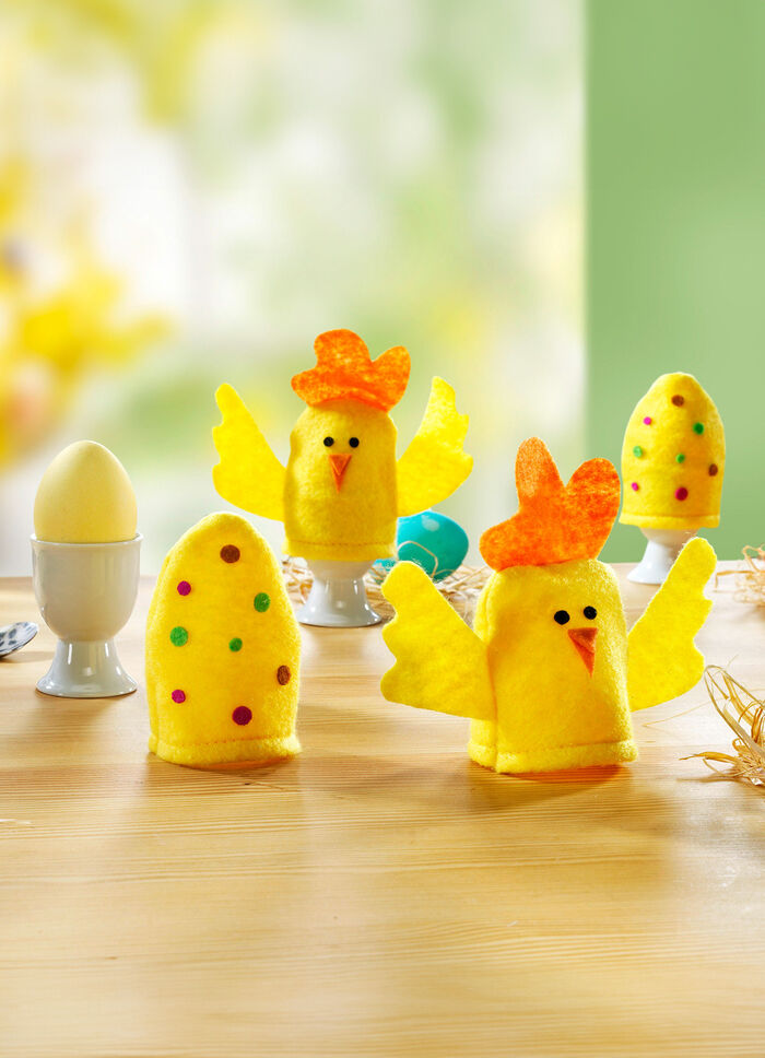 Originelle Eierw&auml;rmer aus Textilmaterial, 4er-Set 