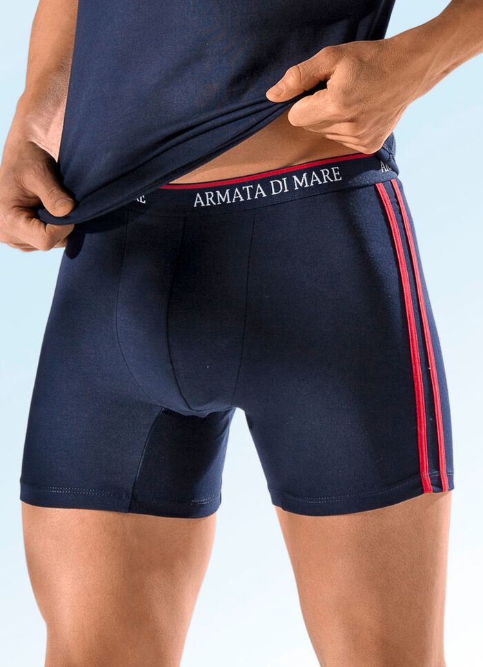 Viererpack Pants, uni mit Kontraststreifen 