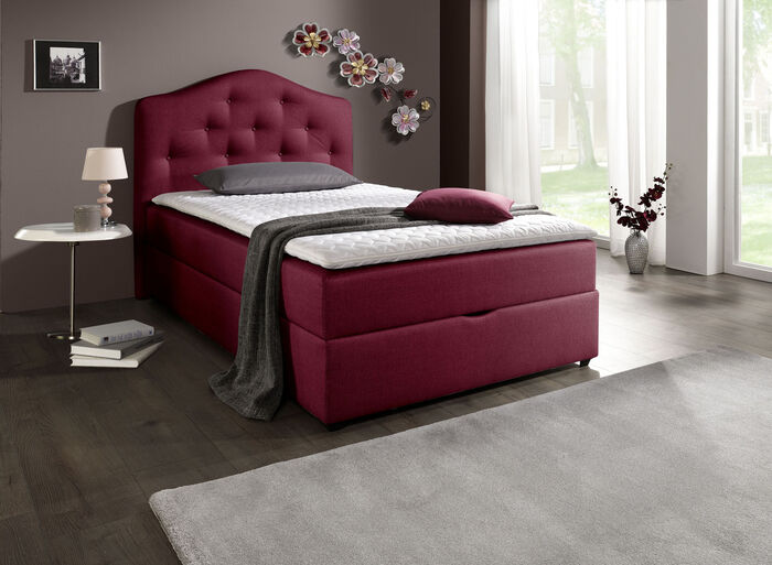 Boxspringbett mit Bettkasten und Kaltschaumtopper BEERE
