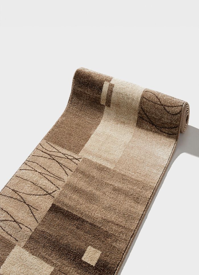 Abwechslungsreich dessinierte L&auml;ufer in Wunschl&auml;nge BEIGE