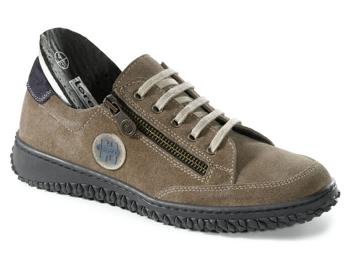 Schnürschuh im modischen Design BRAUN-BLAU