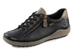 Remonte, bequeme Damen-Sneaker, Weite G, mit herausnehmbarem Fussbett SCHWARZ-BRAUN
