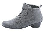 Waldläufer Schnür-Stiefelette mit floraler Prägung GRAU