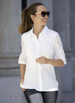 Bluse mit Hemdkragen ECRU