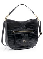 Collezione Allessandro Tasche aus krokogepr&auml;gtem Synthetikmaterial SCHWARZ