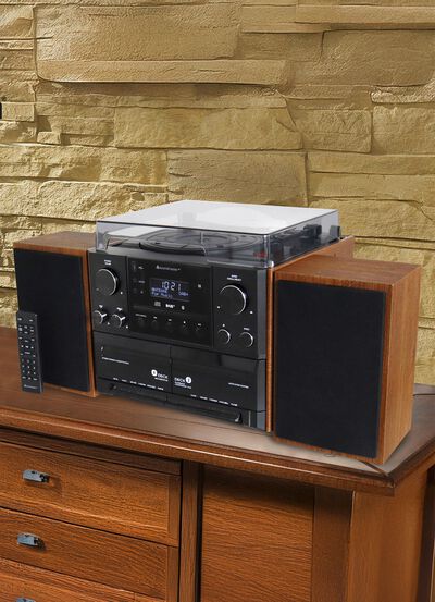 Nostalgie-Stereoanlage mit Fernbedienung 