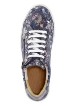 ELENA EDEN Schnürschuh aus effektvoll bedrucktem Nubukleder BLAU