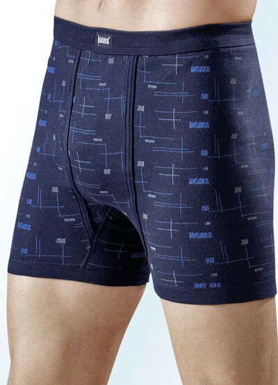 Viererpack Unterhosen aus Feinripp mit Eingriff, bunt dessiniert - 