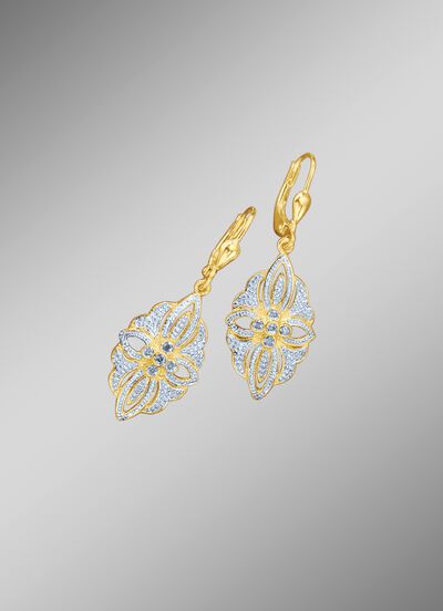 Ohrringe mit Diamanten im Blumendesign 