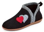 Hausschuh mit kontrastfarbenen Applikationen SCHWARZ