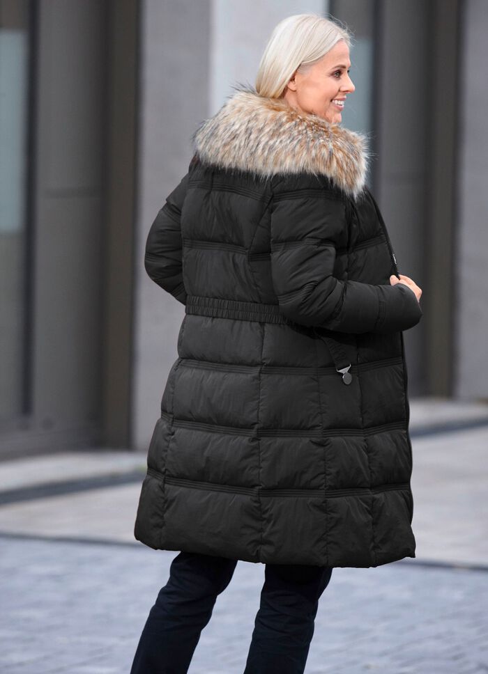 Kurzmantel mit Gürtel SCHWARZ