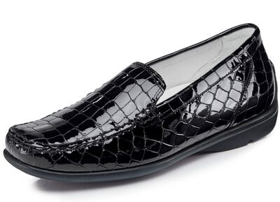 Waldl&auml;ufer, stilvolle Damen-Slipper, Weite H, mit herausnehmbarem Fussbett 