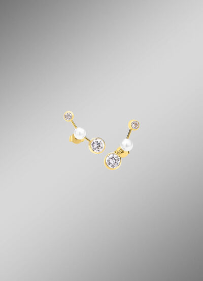 Tolle Ohrstecker mit Süsswasser-Zuchtperlen und Zirkonia 