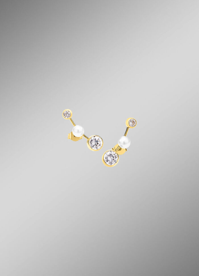 Tolle Ohrstecker mit Süsswasser-Zuchtperlen und Zirkonia 