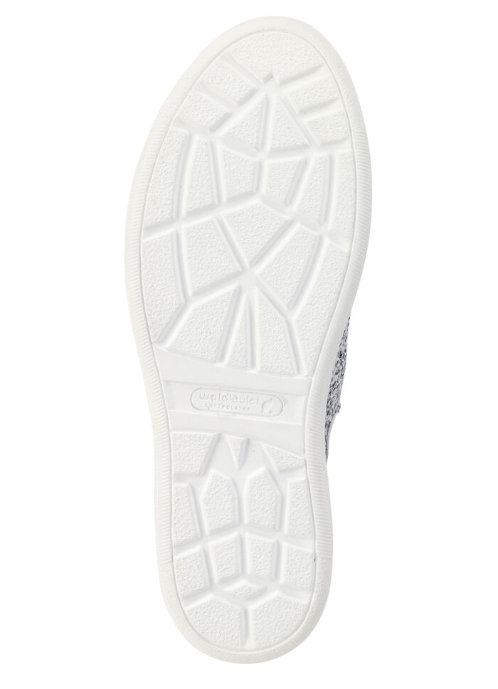 Waldläufer Sneaker mit Streuglitzer und Leo-Druck SILBER-WEISS