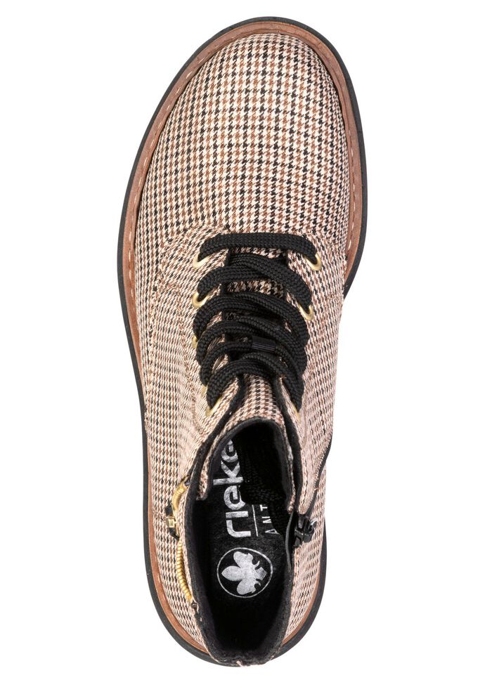 Rieker, trendige Damen-Stiefeletten, Winterschuhe, mit Rei&szlig;verschluss BEIGE-SCHWARZ
