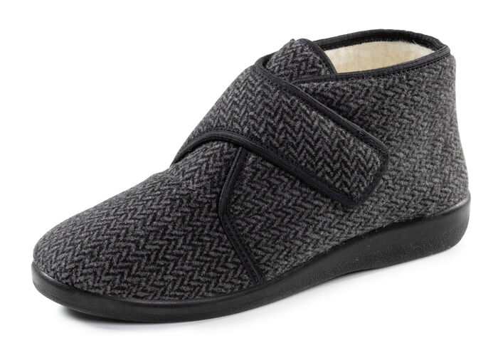 Textil-Stiefelette mit dezentem Fischgrat-Muster ANTHRAZIT