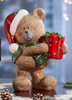 Bemalter B&auml;r aus Magnesia BRAUN-ROT