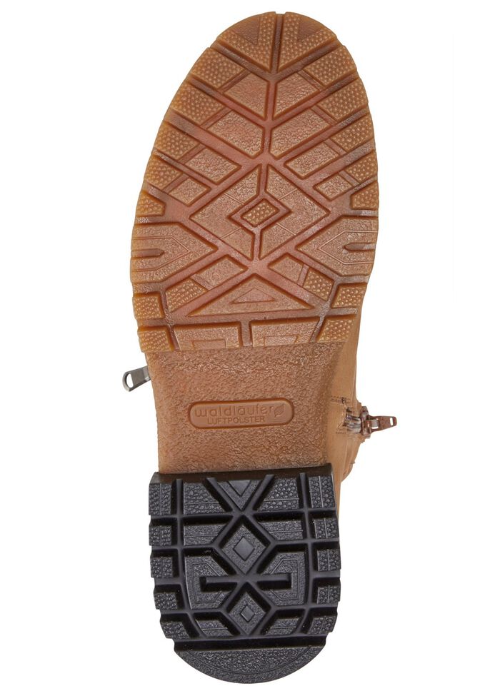 Waldl&auml;ufer Schn&uuml;r-Stiefelette aus bestem Nubukleder CAMEL