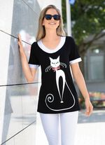 Longshirt mit Katzen-Motiv 