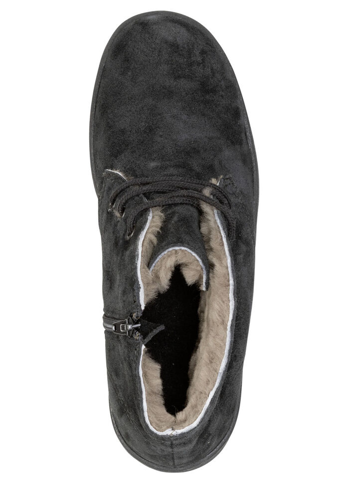 ELENA EDEN, gefütterte Damen-Boots, Winterschuhe, mit Lammfell SCHWARZ