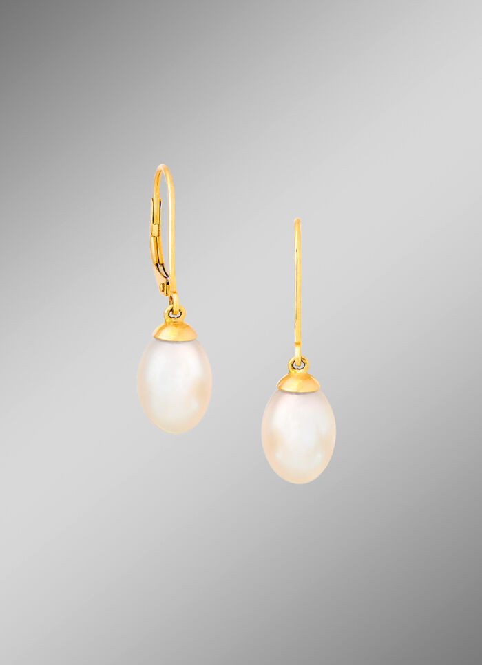 Zeitlose Ohrhänger mit Süsswasser-Zuchtperlen 