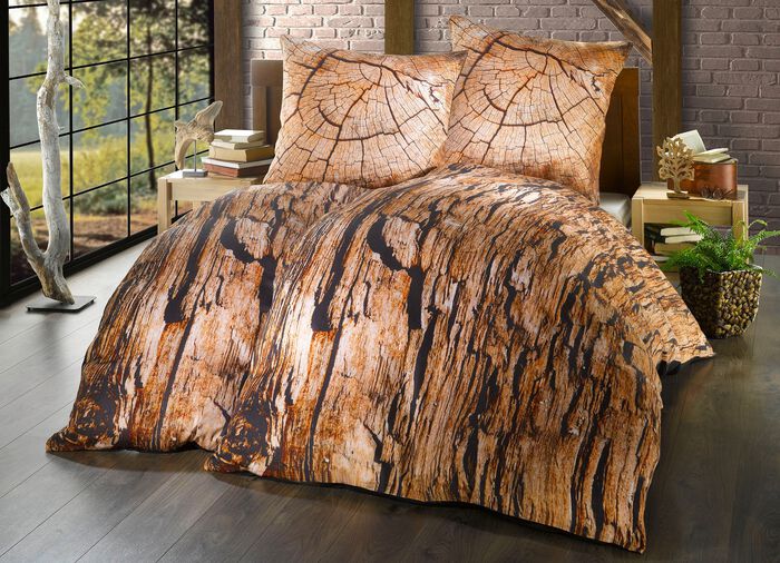 Satin Bettw&auml;sche-Garnitur mit Reissverschluss 