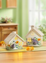 Beleuchtete H&auml;uschen aus Keramik, 2er-Set 