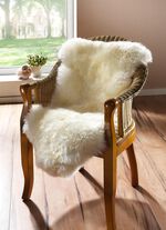 Vorleger aus echtem Merino-Lammfell NATURWEISS