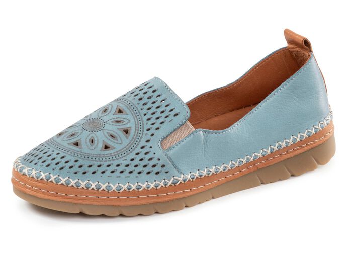 Gemini, sommerliche Damen-Slipper, Weite G, mit herausnehmbarem Fussbett JEANS