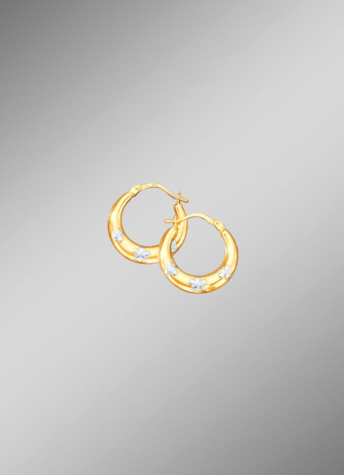 Creolen mit Weissgoldbl&uuml;ten 