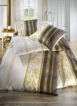 Pflegeleichte Bettwäsche-Garnitur aus 100% Mako-Baumwolle BRAUN