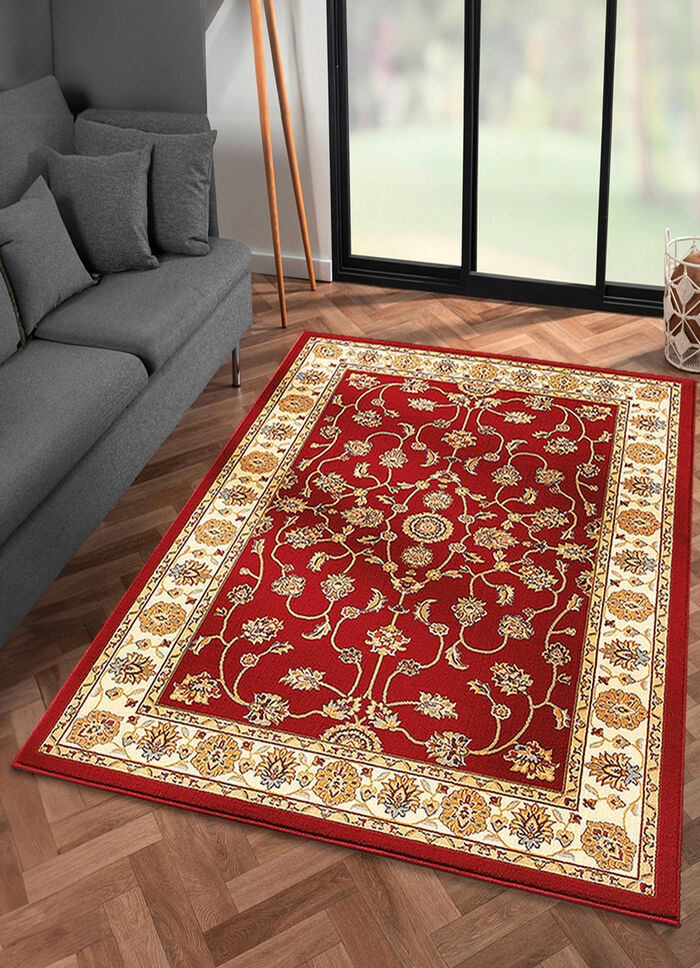 Brücken und Teppiche mit feinen floralen Details ROT