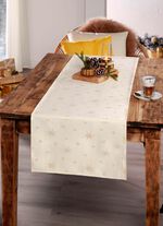 Tischdekoration mit Fleckschutz und Glitzergarn CHAMPAGNER-GOLD