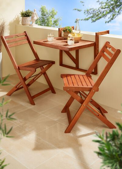 Balkon-Set &raquo;Berkeley&raquo; aus Eukalyptusholz, 3-teilig 